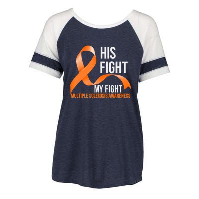 His Fight My Fight Multiple Sclerosis MS Warrior Enza Ladies Jersey Colorblock Tee