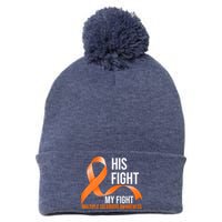 His Fight My Fight Multiple Sclerosis MS Warrior Pom Pom 12in Knit Beanie