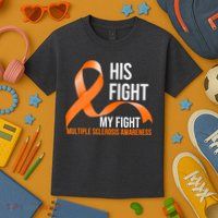 His Fight My Fight Multiple Sclerosis MS Warrior Kids T-Shirt