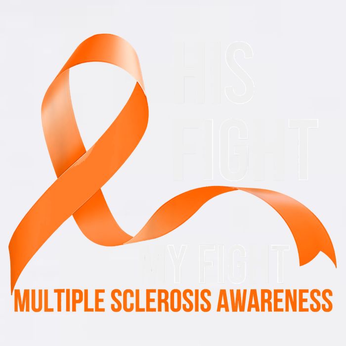 His Fight My Fight Multiple Sclerosis MS Warrior Garment-Dyed Sweatshirt