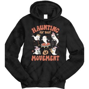 Haunting For Movement Halloween Physical Therapist Tie Dye Hoodie