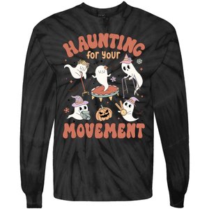 Haunting For Movement Halloween Physical Therapist Tie-Dye Long Sleeve Shirt