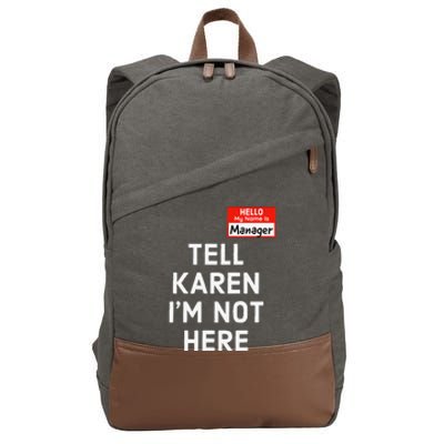 Halloween Funny Manager Last Minute Costume Karen Couples Cotton Canvas Backpack