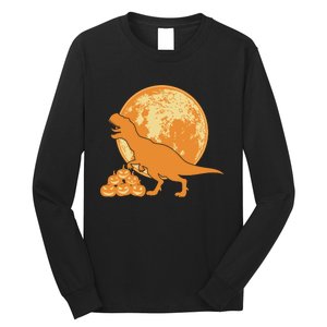 Halloween Full Moon Trex Pumpkins Long Sleeve Shirt