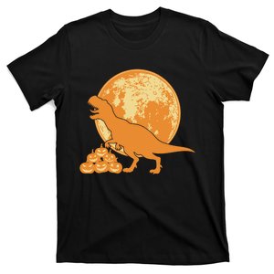 Halloween Full Moon Trex Pumpkins T-Shirt