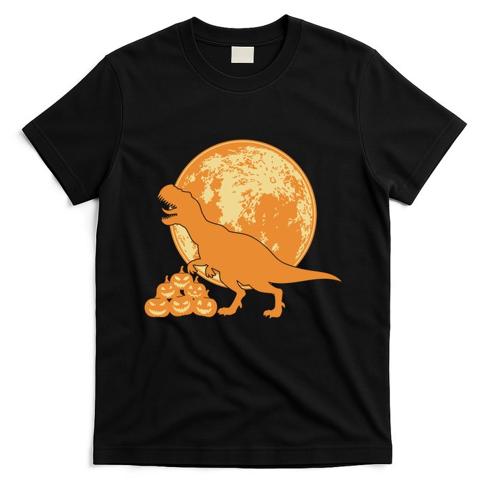 Halloween Full Moon Trex Pumpkins T-Shirt