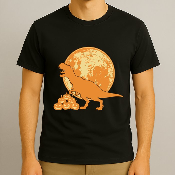 Halloween Full Moon Trex Pumpkins T-Shirt