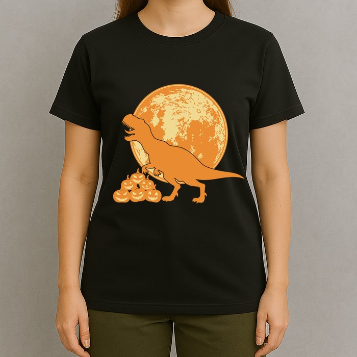 Halloween Full Moon Trex Pumpkins T-Shirt