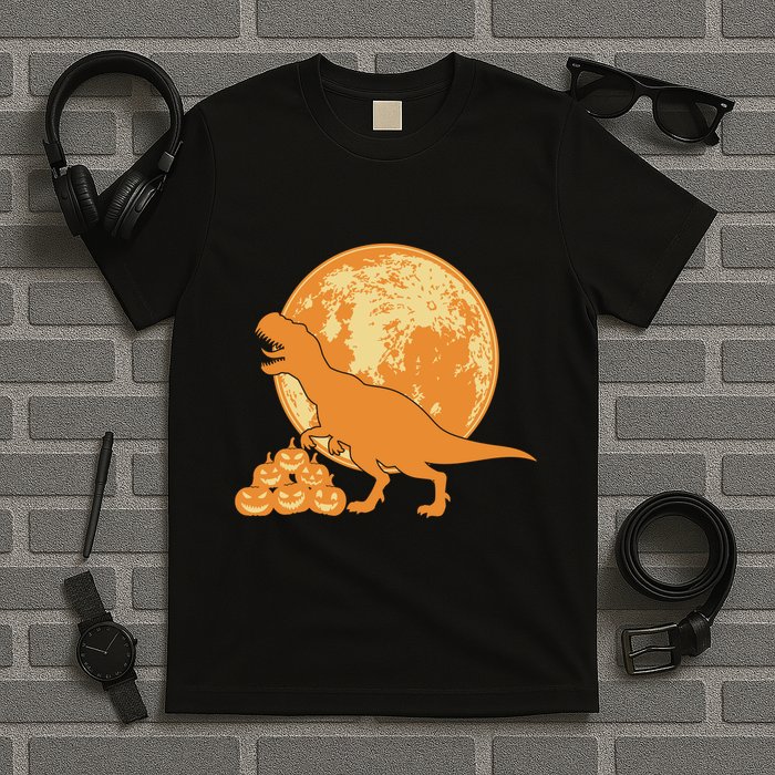 Halloween Full Moon Trex Pumpkins T-Shirt