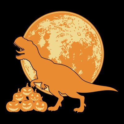 Halloween Full Moon Trex Pumpkins T-Shirt