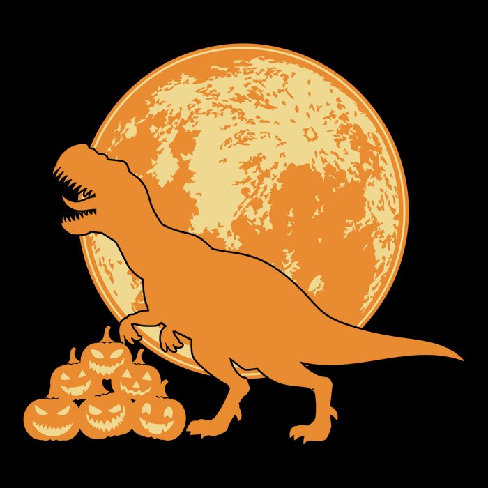 Halloween Full Moon Trex Pumpkins T-Shirt