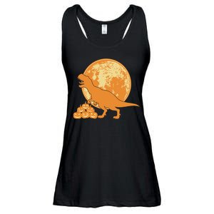 Halloween Full Moon Trex Pumpkins Ladies Essential Flowy Tank