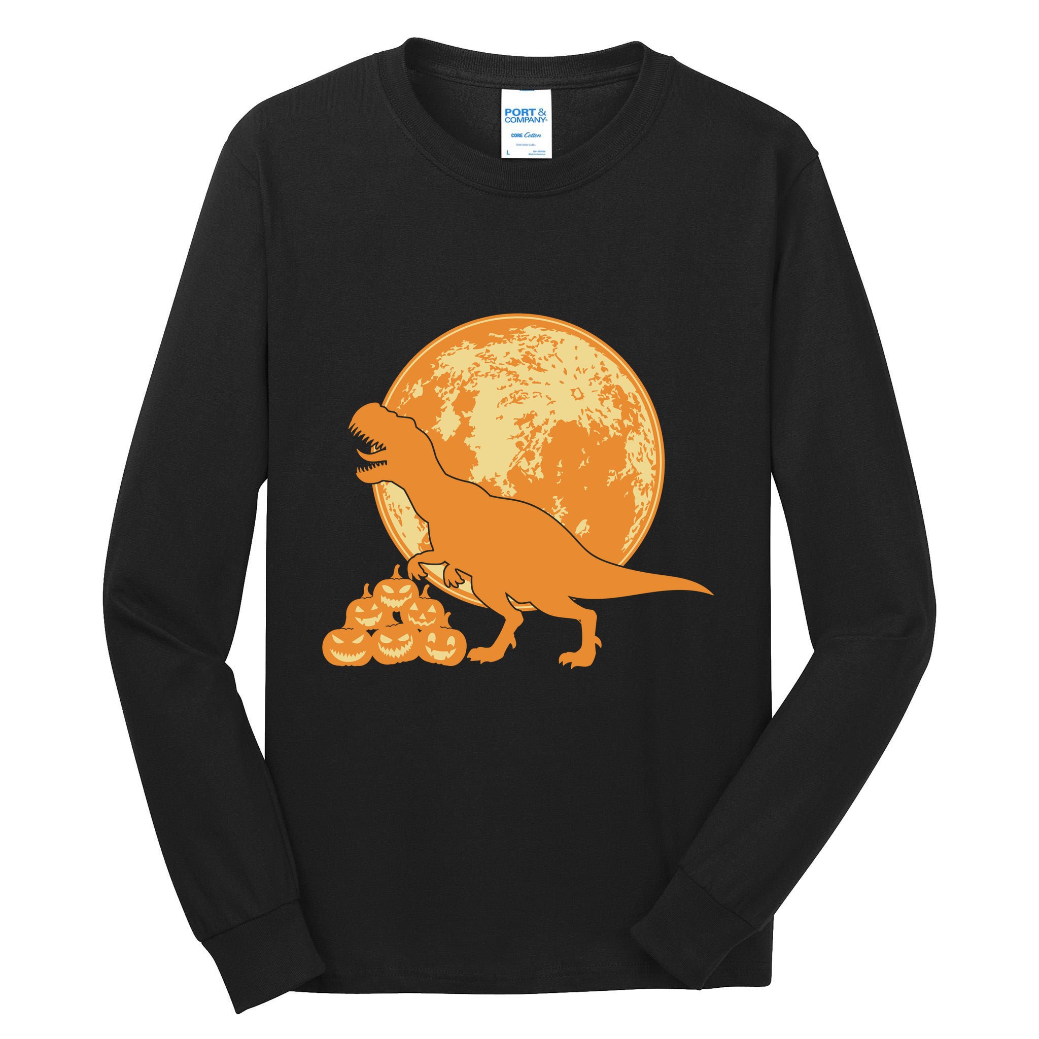 Halloween Full Moon Trex Pumpkins Tall Long Sleeve T-Shirt