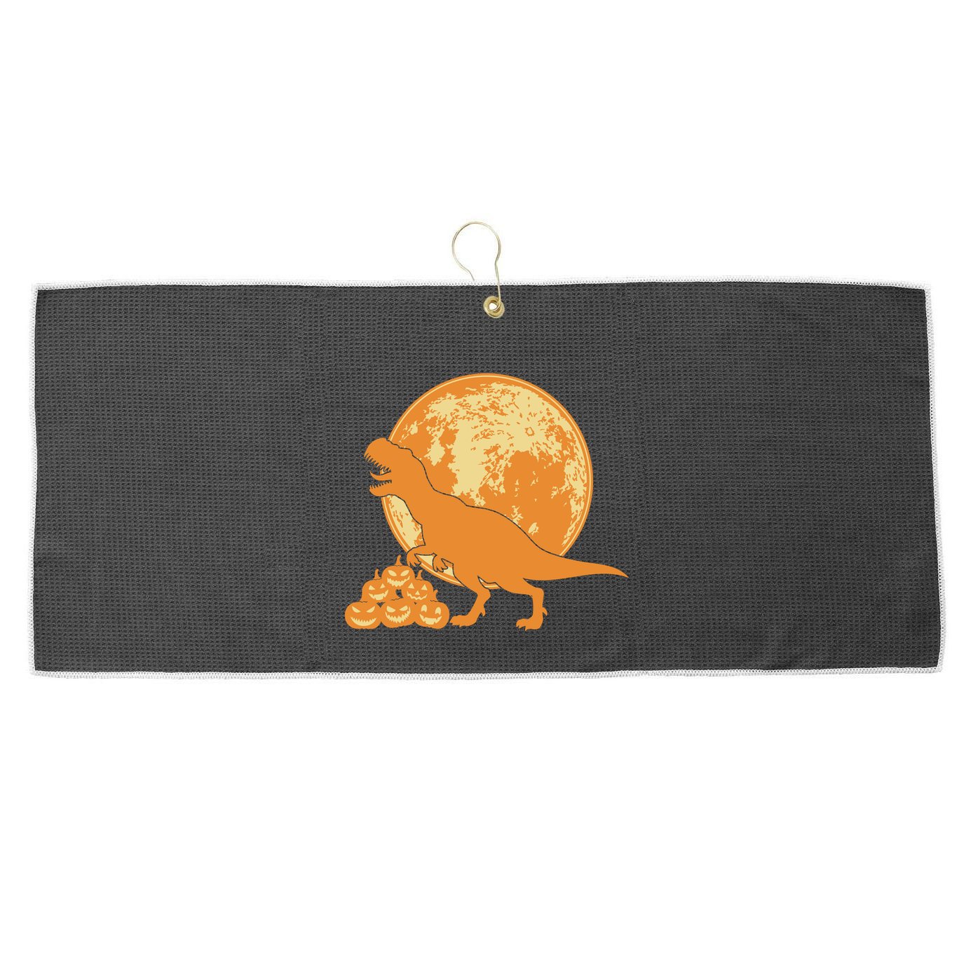 Halloween Full Moon Trex Pumpkins Large Microfiber Waffle Golf Towel