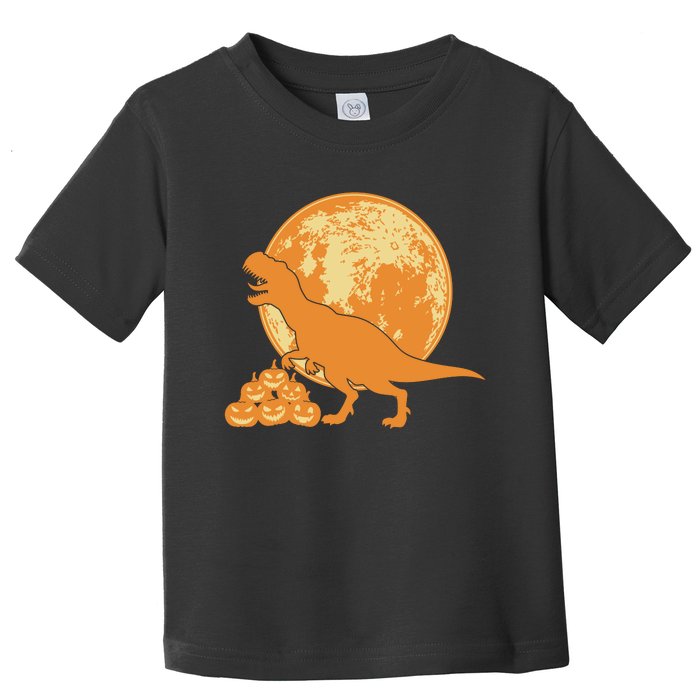 Halloween Full Moon Trex Pumpkins Toddler T-Shirt