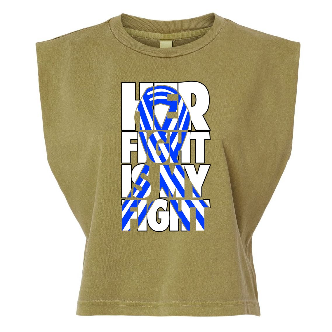 Als Her Fight Is My Fight Garment-Dyed Women's Muscle Tee