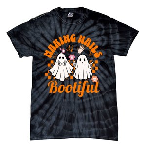 Halloween For Nail Technicians Artists Making Nails Bootiful Gift Tie-Dye T-Shirt