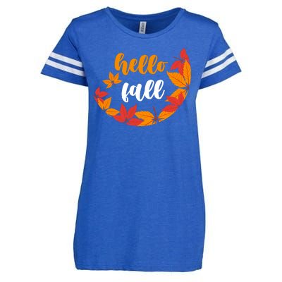 Hello Fall Nature Lover Enza Ladies Jersey Football T-Shirt