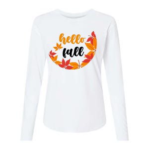 Hello Fall Nature Lover Womens Cotton Relaxed Long Sleeve T-Shirt