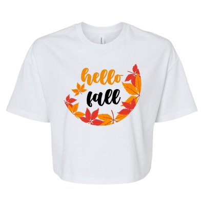 Hello Fall Nature Lover Bella+Canvas Jersey Crop Tee