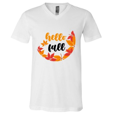 Hello Fall Nature Lover V-Neck T-Shirt