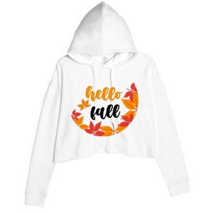 Hello Fall Nature Lover Crop Fleece Hoodie