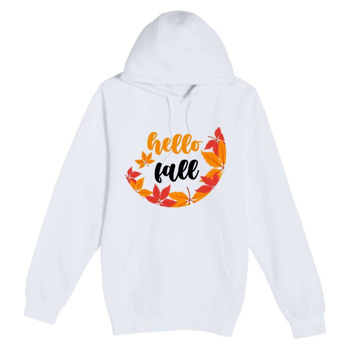 Hello Fall Nature Lover Premium Pullover Hoodie