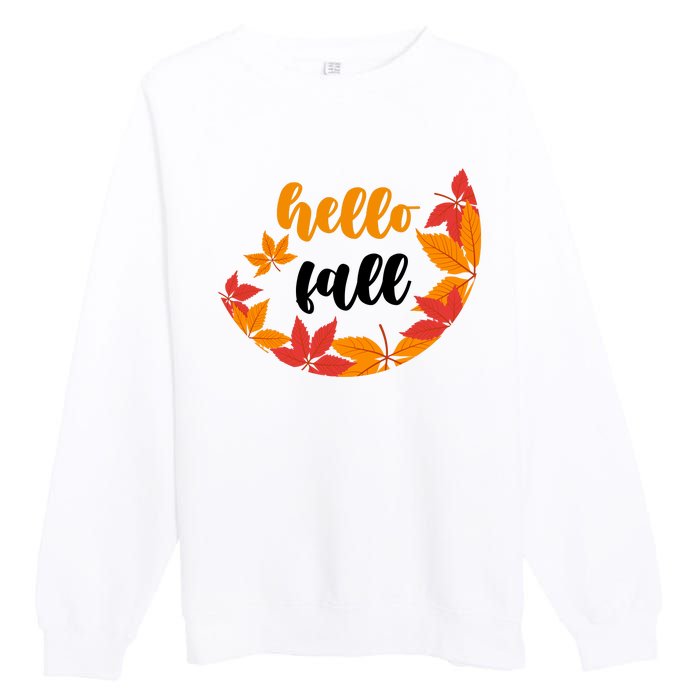 Hello Fall Nature Lover Premium Crewneck Sweatshirt