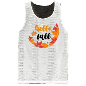 Hello Fall Nature Lover Mesh Reversible Basketball Jersey Tank