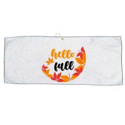 Hello Fall Nature Lover Large Microfiber Waffle Golf Towel