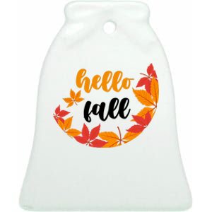 Hello Fall Nature Lover Ceramic Bell Ornament