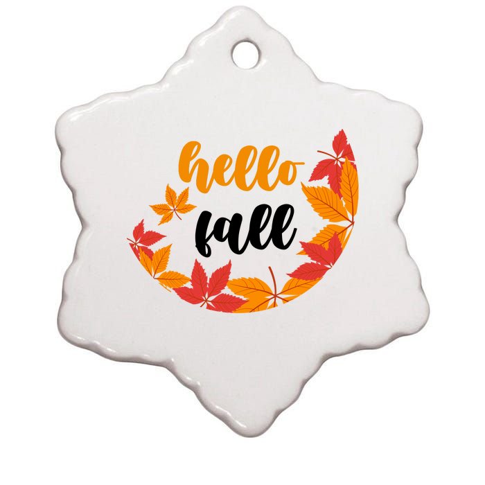 Hello Fall Nature Lover Ceramic Star Ornament