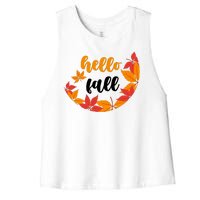 Hello Fall Nature Lover Women's Racerback Cropped Tank