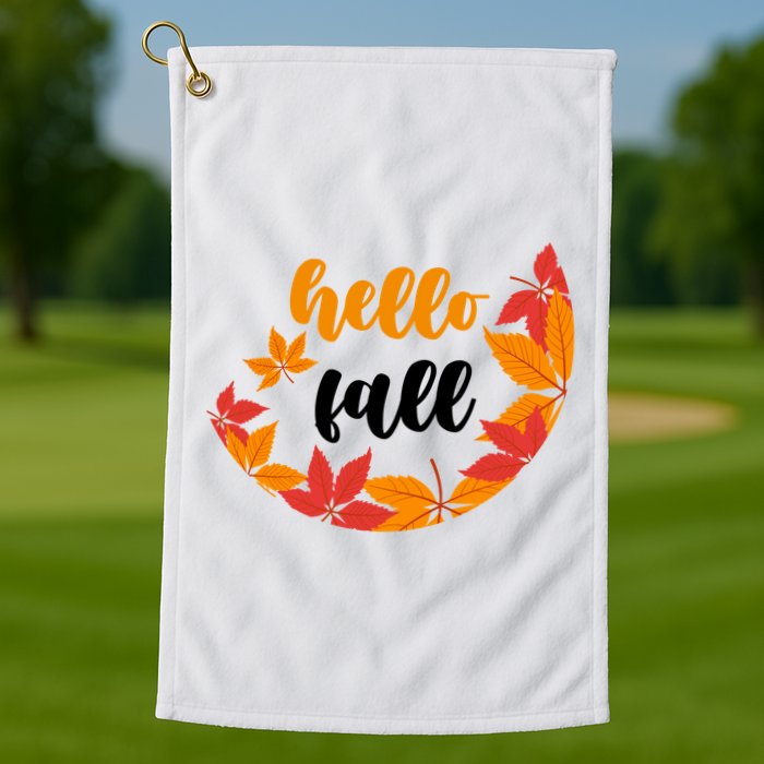Hello Fall Nature Lover Golf Towel