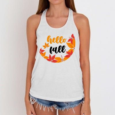 Hello Fall Nature Lover Women's Knotted Racerback Tank