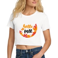Hello Fall Nature Lover Women's Crop Top Tee