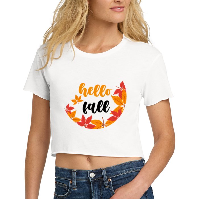 Hello Fall Nature Lover Women's Crop Top Tee