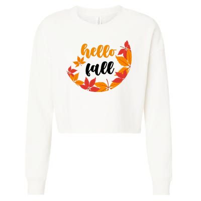 Hello Fall Nature Lover Cropped Pullover Crew