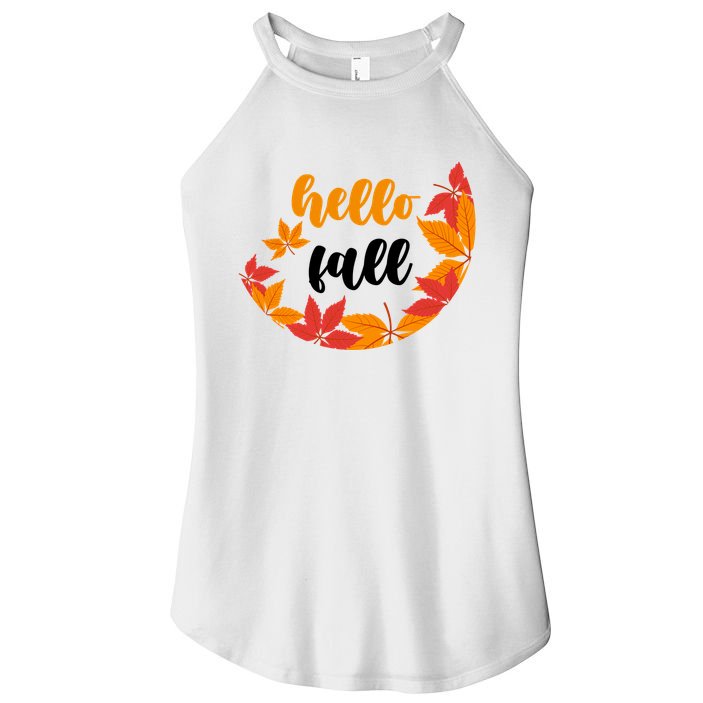 Hello Fall Nature Lover Women's Perfect Tri Rocker Tank