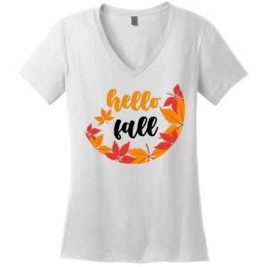 Hello Fall Nature Lover Women's V-Neck T-Shirt