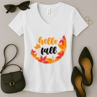 Hello Fall Nature Lover Women's V-Neck T-Shirt