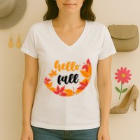 Hello Fall Nature Lover Women's V-Neck T-Shirt