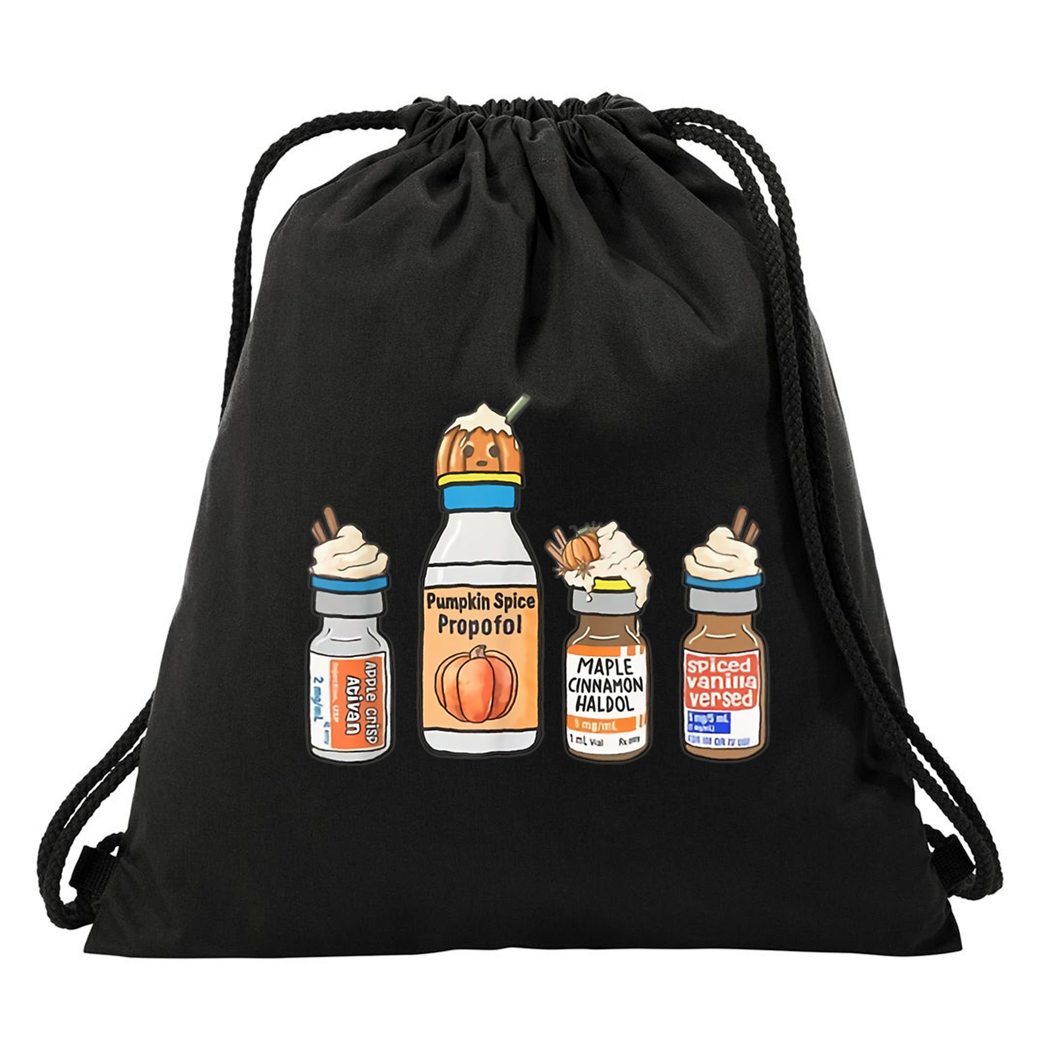 Halloween Fall Nurse Funny Drawstring Bag