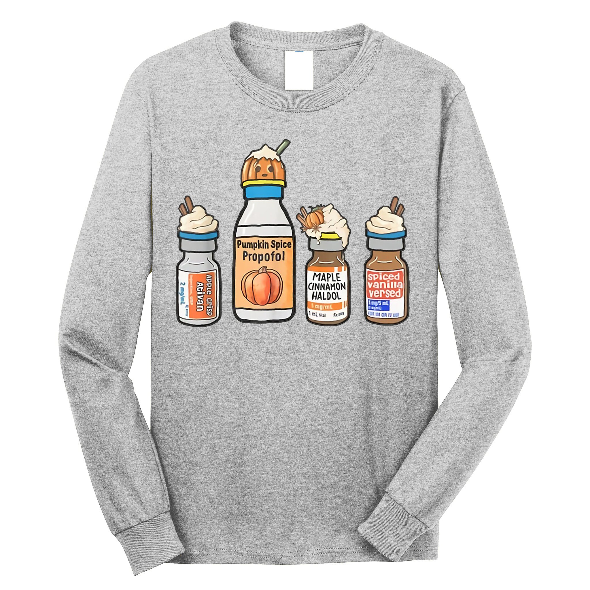 Halloween Fall Nurse Funny Long Sleeve Shirt