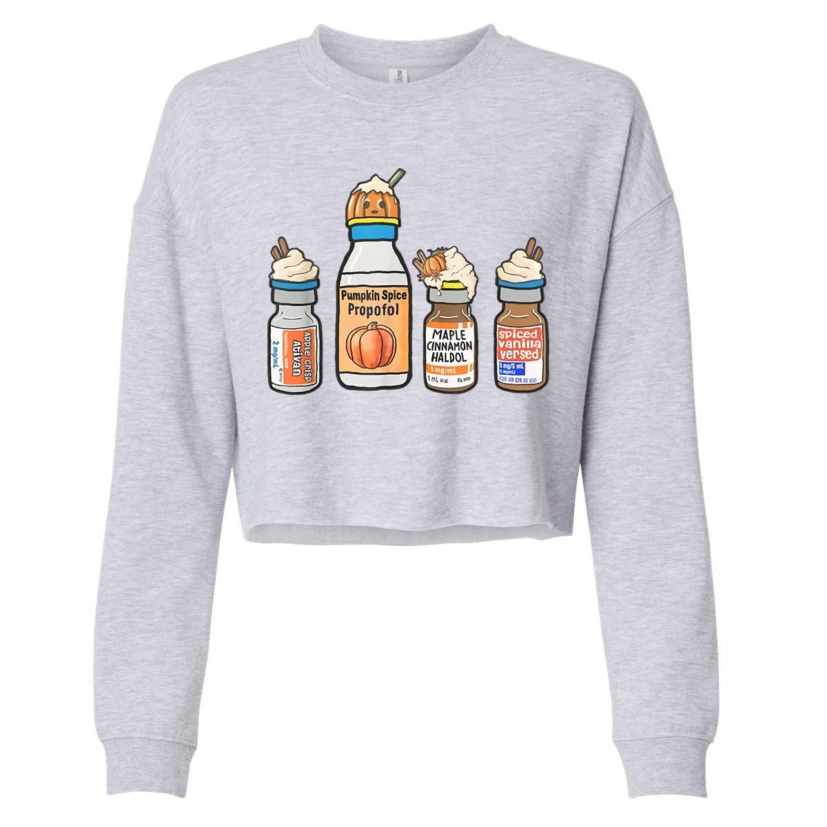 Halloween Fall Nurse Funny Cropped Pullover Crew