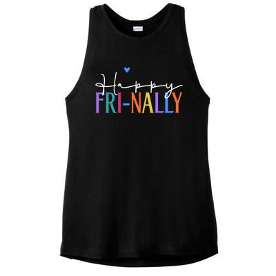 Happy Friyay New Teacher Life Wo Frinally Friday Lover Ladies PosiCharge Tri-Blend Wicking Tank