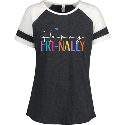 Happy Friyay New Teacher Life Wo Frinally Friday Lover Enza Ladies Jersey Colorblock Tee