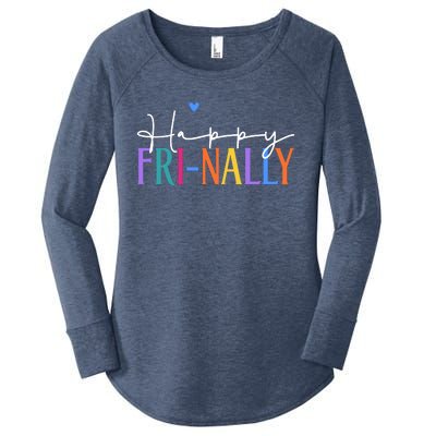 Happy Friyay New Teacher Life Wo Frinally Friday Lover Women's Perfect Tri Tunic Long Sleeve Shirt