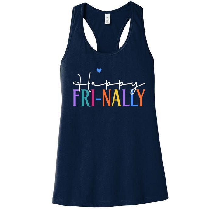 Happy Friyay New Teacher Life Wo Frinally Friday Lover Women's Racerback Tank