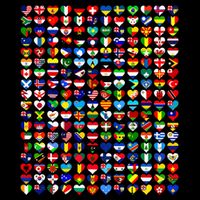 Heart Flags Of The Countries Of The World Flags Unity Day 7-Panel Snapback Hat